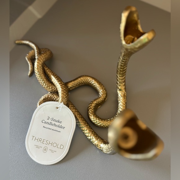 Gold Two headed Snaked Taper Candle Stand Holder -NWTS - Threshold - Picture 7 of 13
